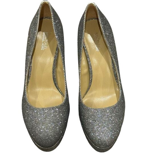 MICHAEL Michael Kors Chantal Platform Pump Heel Pointed Toe Silver Size 7M NWB - Picture 6 of 12